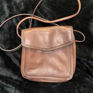 Fossil crossbody bag purse brown 100% Genuine leather.